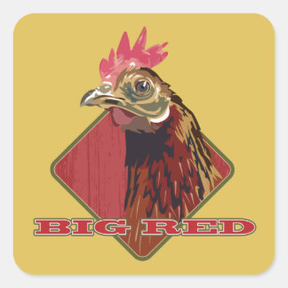 Adesivo Quadrado Big Red Country Rooster