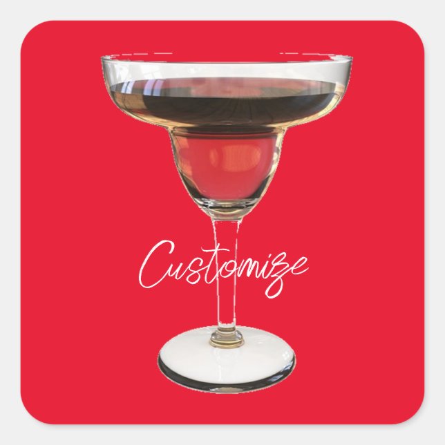 Adesivo Quadrado Big Red Margarita Cocktail Beber Thunder_Cove (Frente)