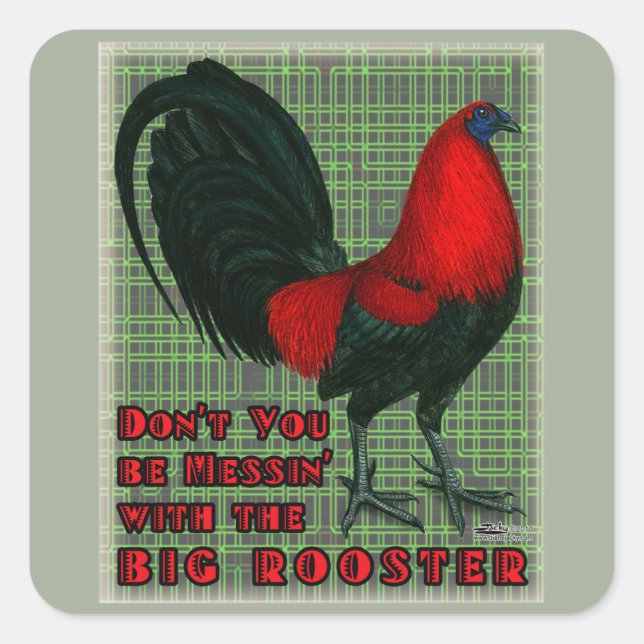 Adesivo Quadrado Big Red Rooster (Frente)