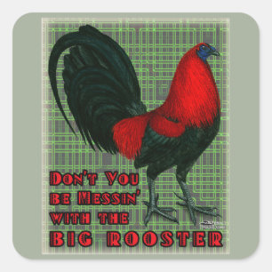 Adesivo Quadrado Big Red Rooster