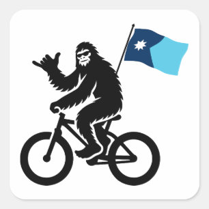 Adesivo Quadrado Bigfoot Cycling Minnesota Flag