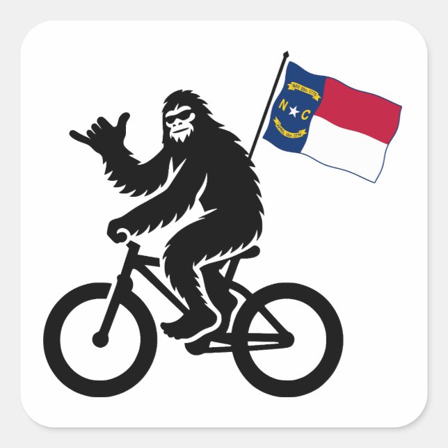 Adesivo Quadrado Bigfoot Cycling North Carolina Flag (Frente)