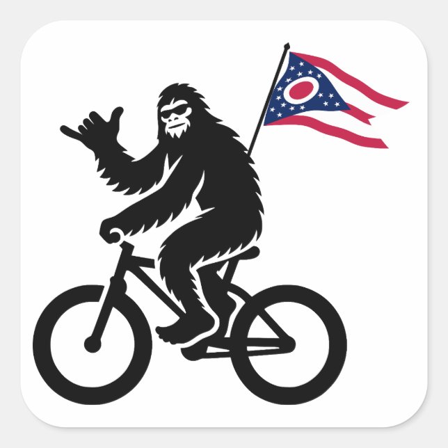 Adesivo Quadrado Bigfoot Cycling Ohio Flag (Frente)