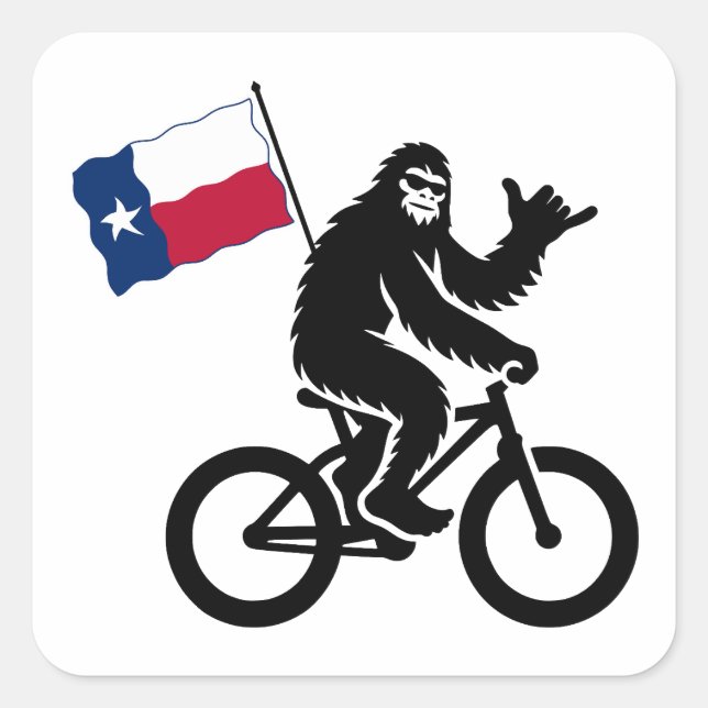 Adesivo Quadrado Bigfoot Cycling Texas Flag (Frente)