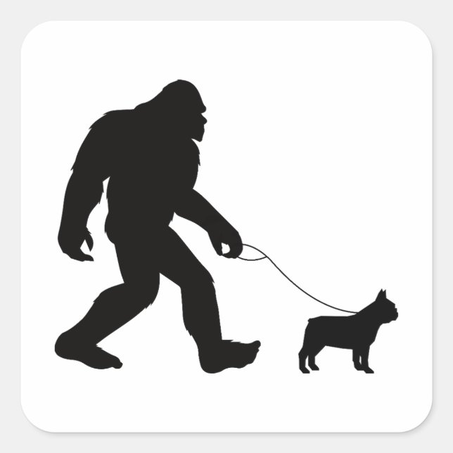 Adesivo Quadrado Bigfoot Walking French Bulldog (Frente)