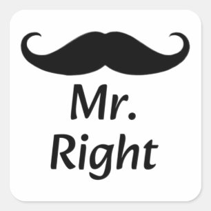 Adesivo Quadrado Bigode Certo do Casal Divertido