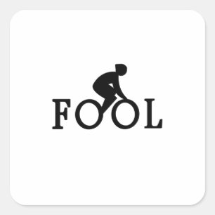 Adesivo Quadrado Bike Fool - Presente do ventilador do ciclista