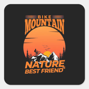 Adesivo Quadrado Bike Mountain Nature É O Melhor Amigo