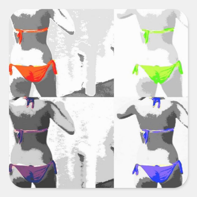 Adesivo Quadrado ~Bikini~ POP ART STICKER (Frente)