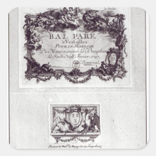 Adesivo Quadrado Bilhete da entrada para a bola em Versalhes