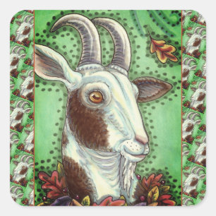ADESIVO QUADRADO BILLY GOAT E OUTUMN SAEM, OBRIGADO À FAZENDA