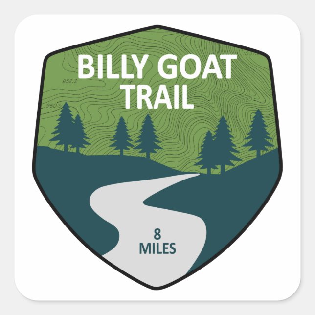 Adesivo Quadrado Billy Goat Trail Maryland (Frente)