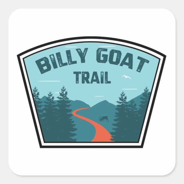 Adesivo Quadrado Billy Goat Trail Maryland (Frente)