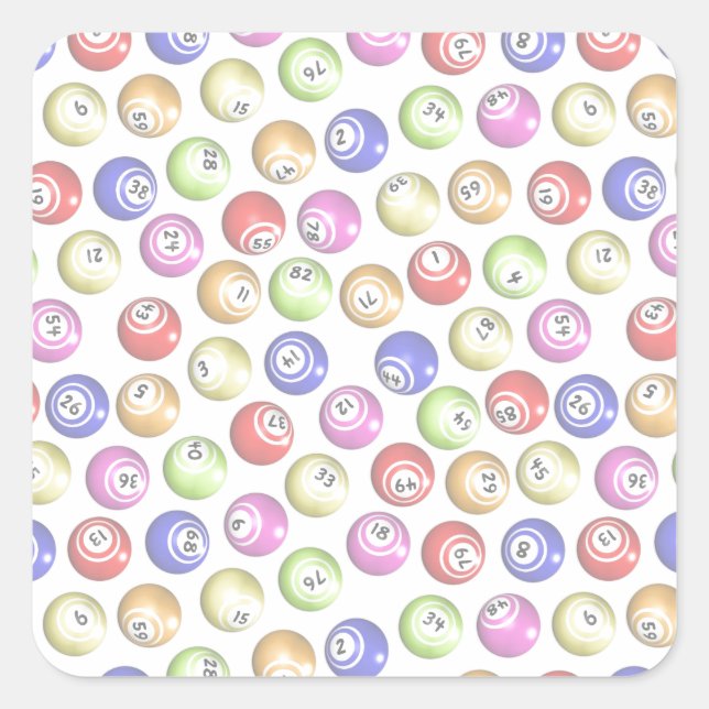 Adesivo Quadrado Bingo Balls (Frente)