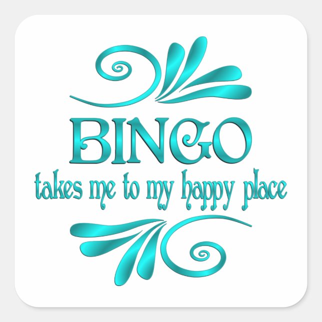 Adesivo Quadrado Bingo Happy Place (Frente)