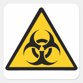 Adesivo Quadrado Biohazard - bichrome yellow/black