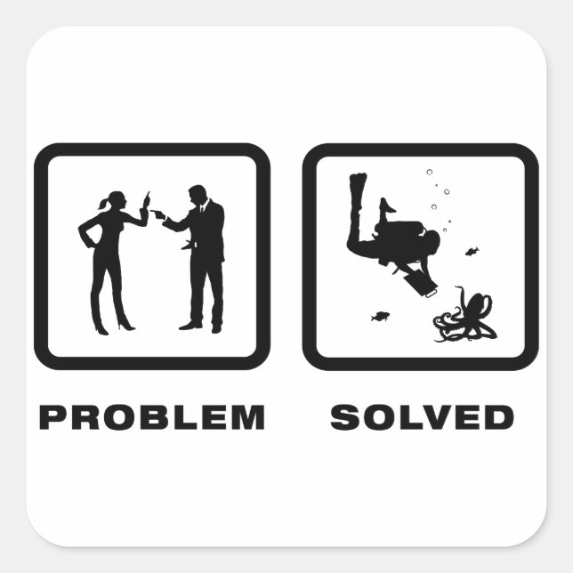 Adesivo Quadrado Biólogo Marinho (Frente)