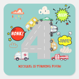 Adesivo Quadrado Bipe honesto para veículos no quarto aniversário d