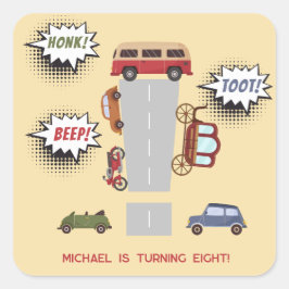 Adesivo Quadrado Bipe honesto para veículos retro aniversário