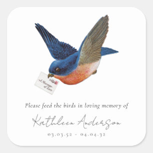 Adesivo Quadrado Bird Seed In Loving Memory Memorial Funeral