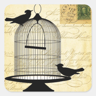 Adesivo Quadrado Birdcage vitoriana