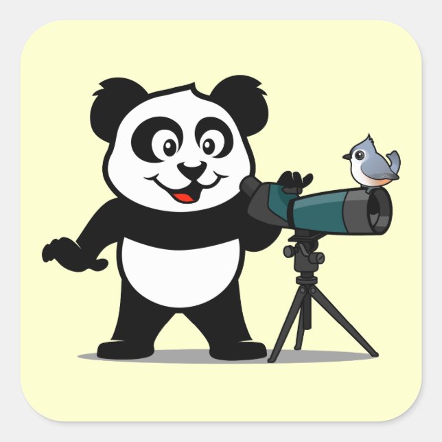 Adesivo Quadrado Birding Panda (Frente)
