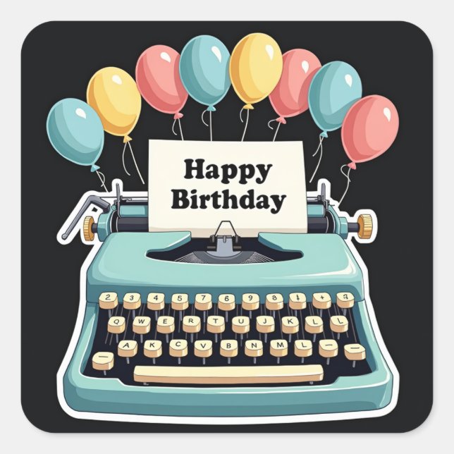 Adesivo Quadrado Birthday Bliss (Frente)