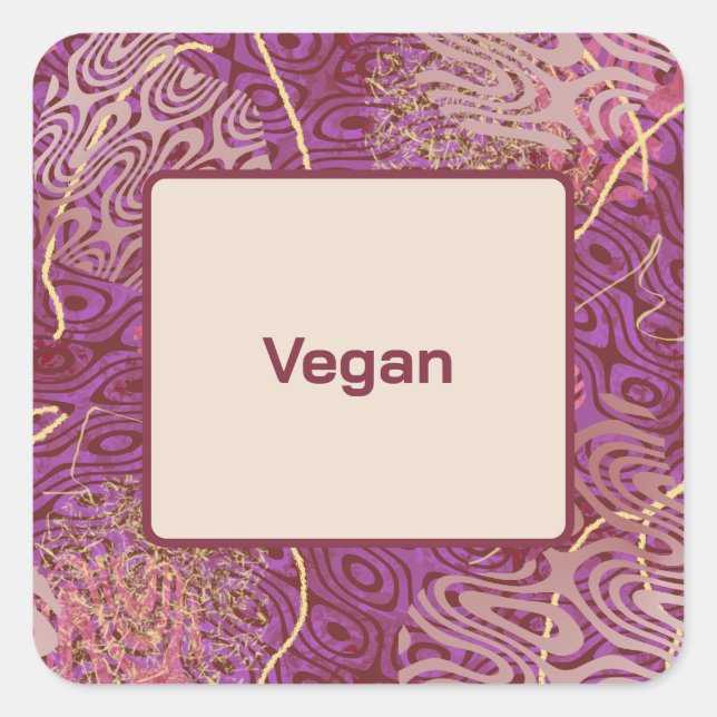 Adesivo Quadrado Birthday Party Dietary Requirement Vegan (Frente)