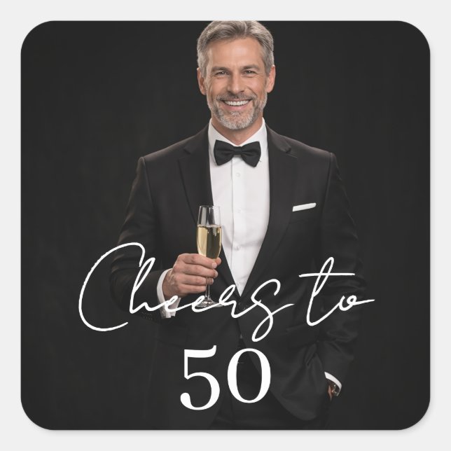 Adesivo Quadrado Birthday party photo cheers (Frente)