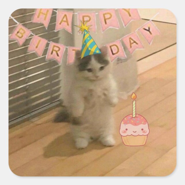 Adesivo Quadrado Birthday stickers (Frente)