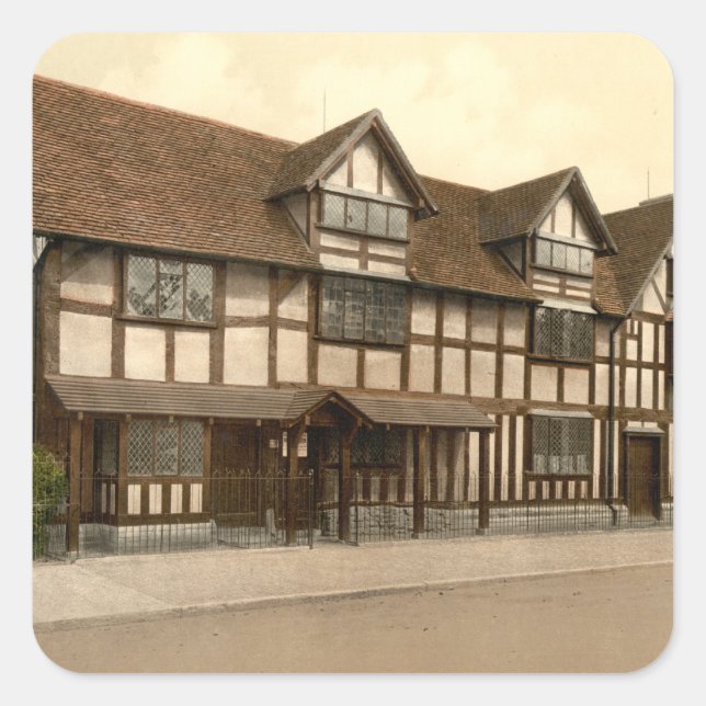 Adesivo Quadrado Birthplace de Shakespeare, Stratford-on-Avon (Frente)