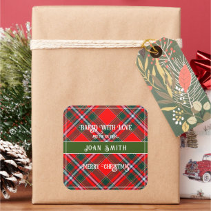 Adesivo Quadrado Biscoitos de Natal Assados Com Amor