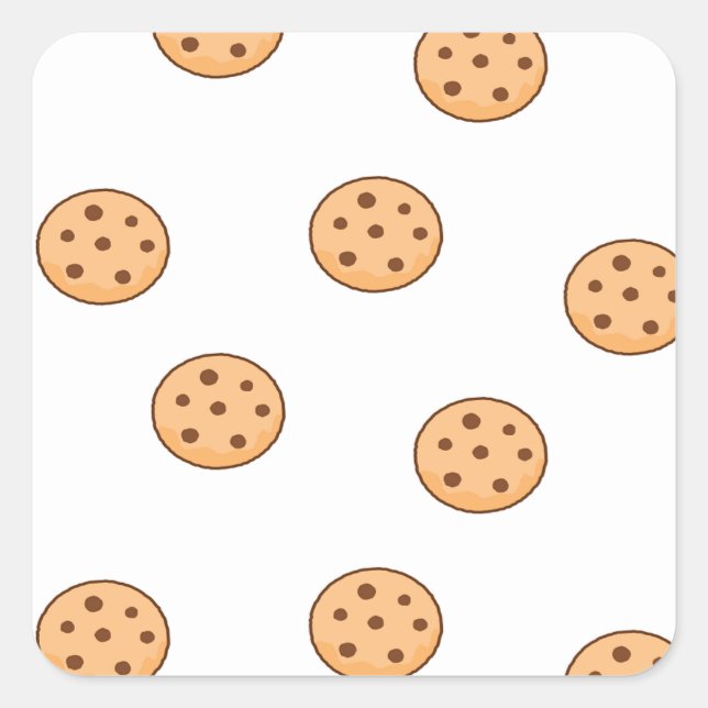 Adesivo Quadrado biscoitos em branco (Frente)