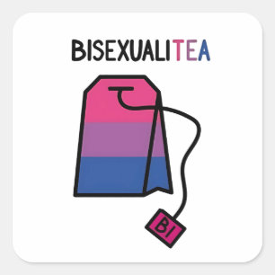 Adesivo Quadrado BisexualiTEA Bandeira do Orgulho Bi Tea Bissexual
