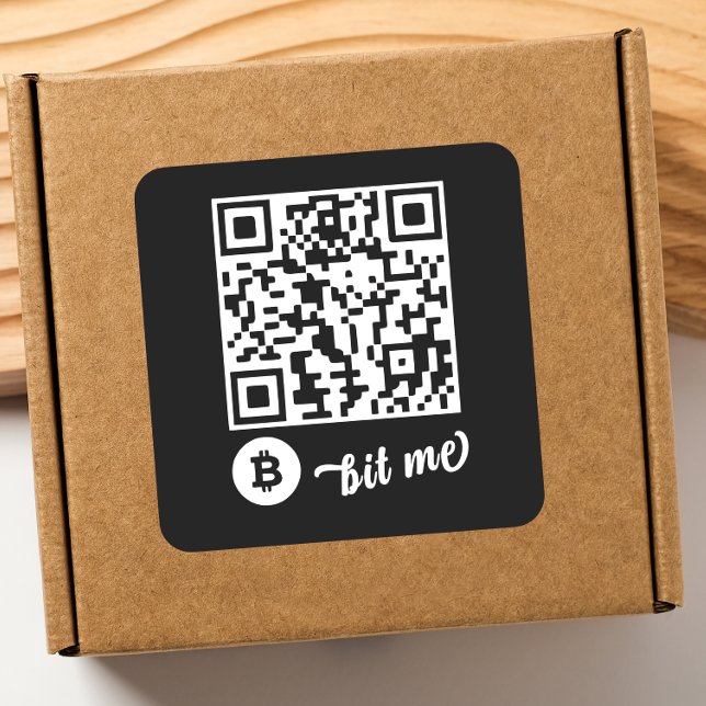 Adesivo Quadrado Bitmoney (BTC) Wallet QR Code Sticker - Quadrado (Criador carregado)