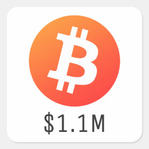 Adesivo Quadrado Bitmoney Price 1.100.000 (US$ 1,1 M) Um Milhão
