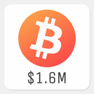 Adesivo Quadrado Bitmoney Price 1.600.000 (US$ 1,6 M) Um Milhão