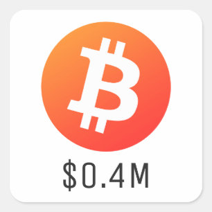 Adesivo Quadrado Bitmoney Price De US$ 400.000 (US$ 0,4 Milhões) Um