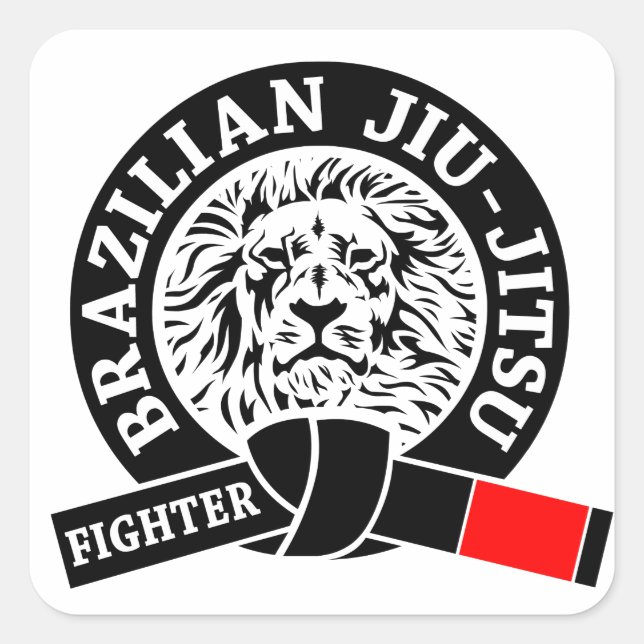 Adesivo Quadrado BJJ - Jiu brasileiro - Jitsu (Frente)