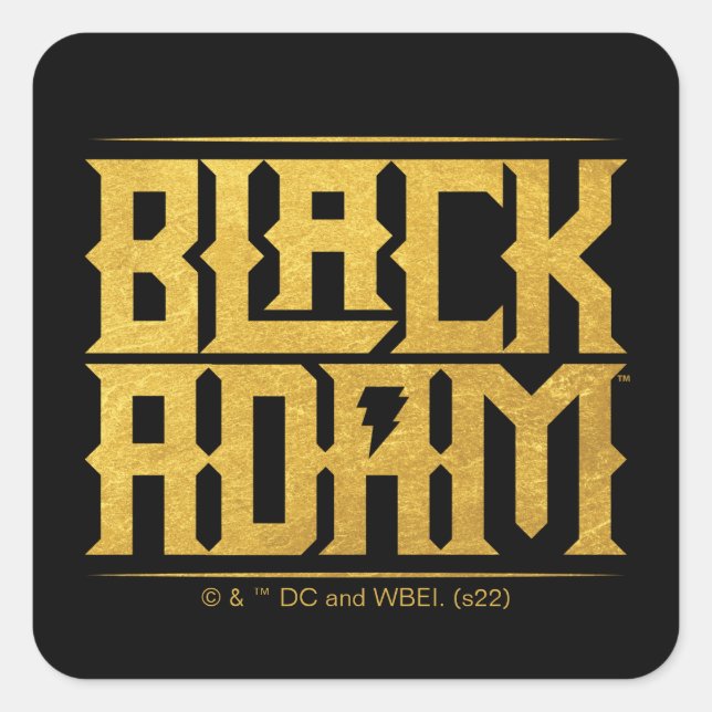 Adesivo Quadrado Black Adam Stacked Name Graphic (Frente)