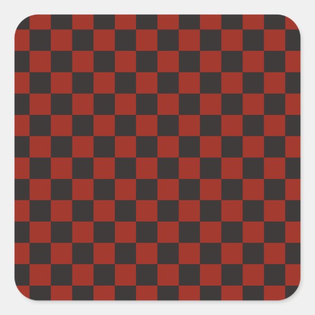Adesivo Quadrado Black and Deep red checkerboard pattern (Frente)