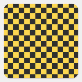Adesivo Quadrado Black and gold checkerboard pattern