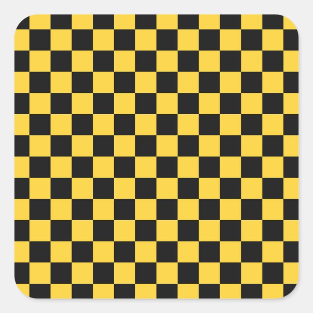 Adesivo Quadrado Black and gold checkerboard pattern (Frente)
