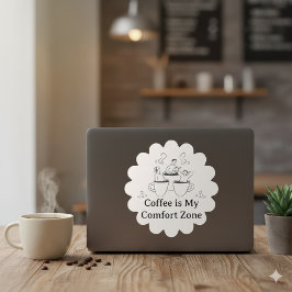 Adesivo Quadrado Black and White Coffee Comfort Zone Sticker