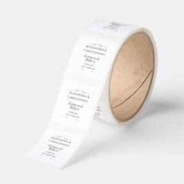 Adesivo Quadrado Black and White Script Minimal Engagement Party