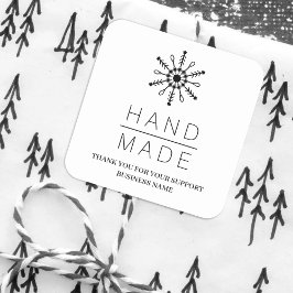 Adesivo Quadrado Black Christmas Modern Snowflake for Business