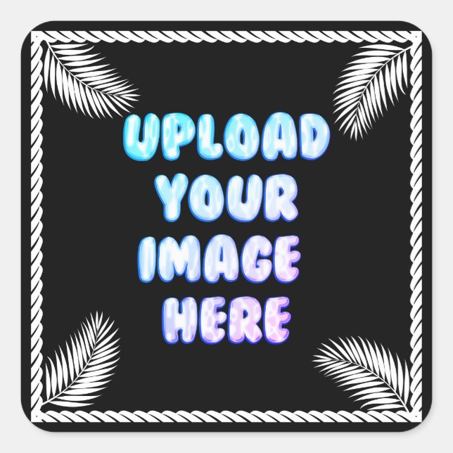 Adesivo Quadrado Black Classic Round Sticker with a Business Logo (Frente)