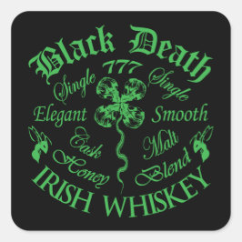 Adesivo Quadrado Black Death 77 - Honey Irish Whiskey