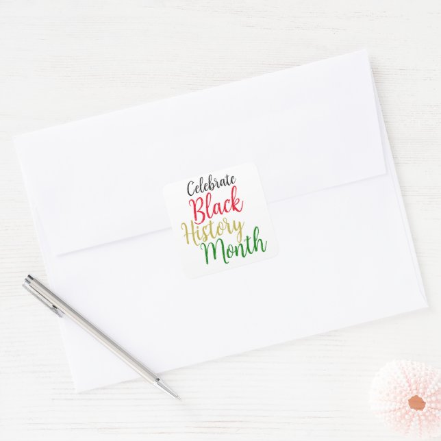 Adesivo Quadrado Black History Month (Envelope)
