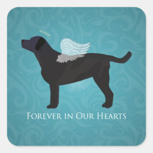 Adesivo Quadrado Black Lab Pet Memorial Simpatia Pet Pet Loss Desig